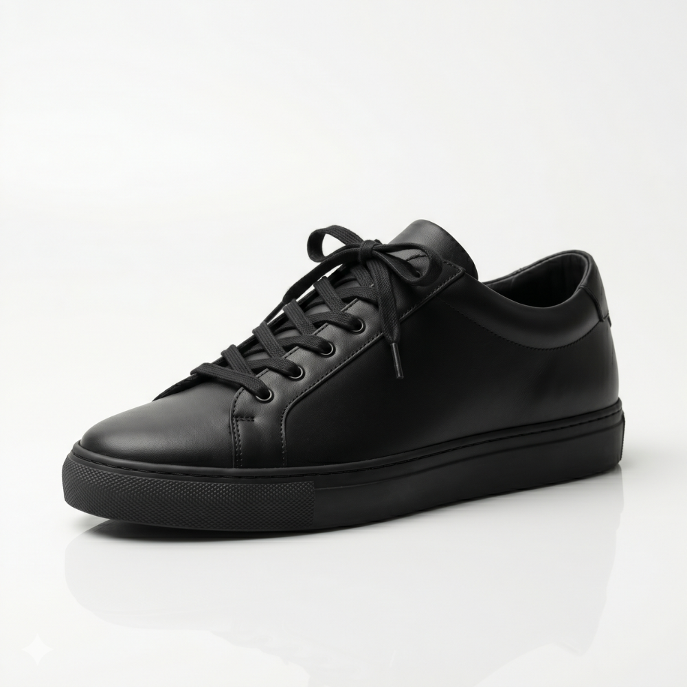 Black Veyron Leather Sneakers