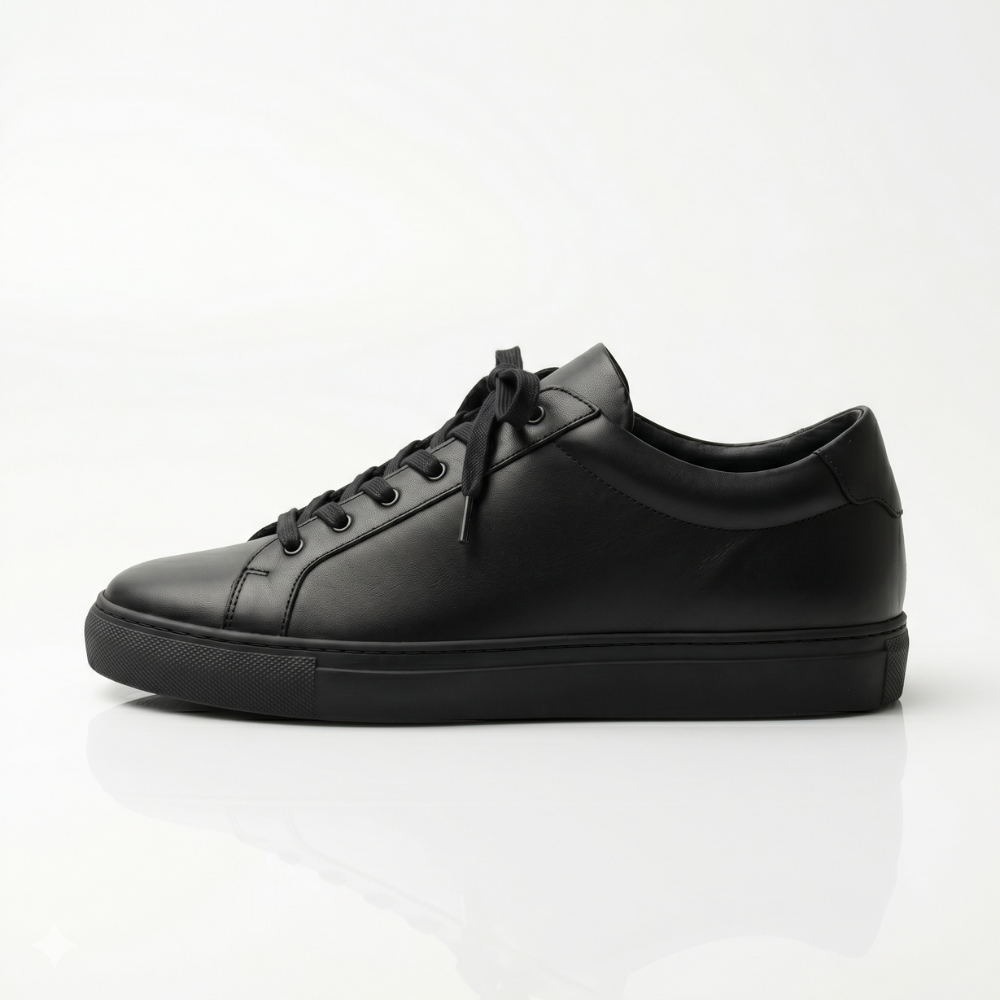 Black Veyron Leather Sneakers