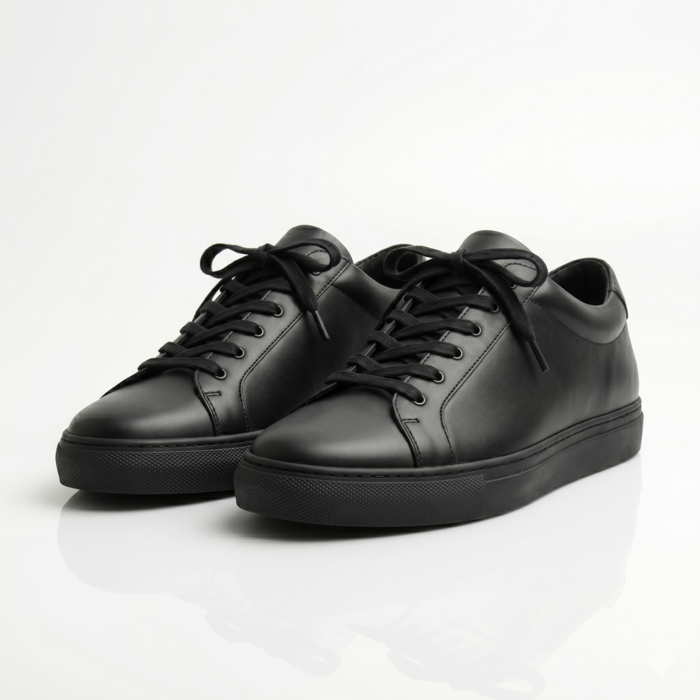 Black Veyron Leather Sneakers